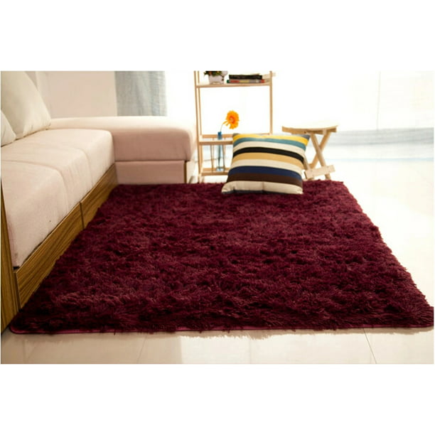 1x Rainbow Round Fluffy Rugs Non Skid Shaggy Room Carpet Floor Mat For Bedroom